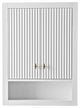 Vanity Art 24" Wall Mounted Bathroom Storage Cabinet, Linear White, Golden Brushed Handle