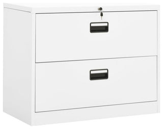 vidaXL Filing Cabinet Home Office File Cabinet Storage Cabinet White Steel