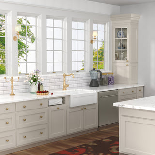 White Ceramic Kitchen Sink Single Bowl Porcelain Basin, 30"x20"x10"
