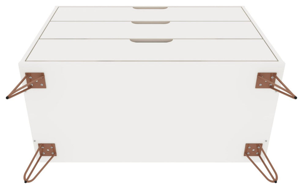 Rockefeller Dresser and Nightstand, 2-Piece Set, White