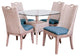 Belize 5 Pc Dining Set In Rustic Driftwood, Daphnie Blue