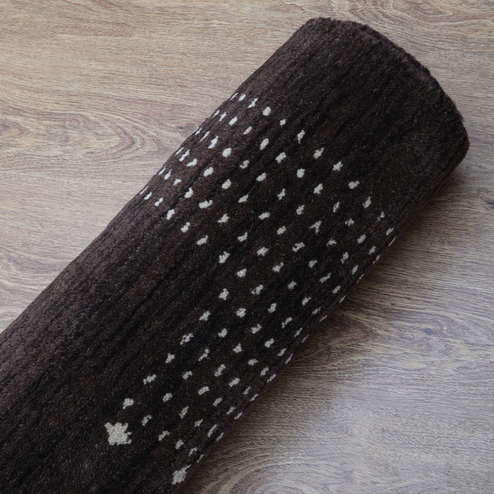 HAND KNOTTED LOOM WOOL ECO-FRIENDLY AREA RUGS - Rectangle, Brown, Contemporary