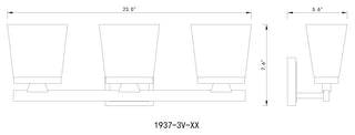 Zlite 1937-3V-CH 3-Light Vanity, Etched Opal