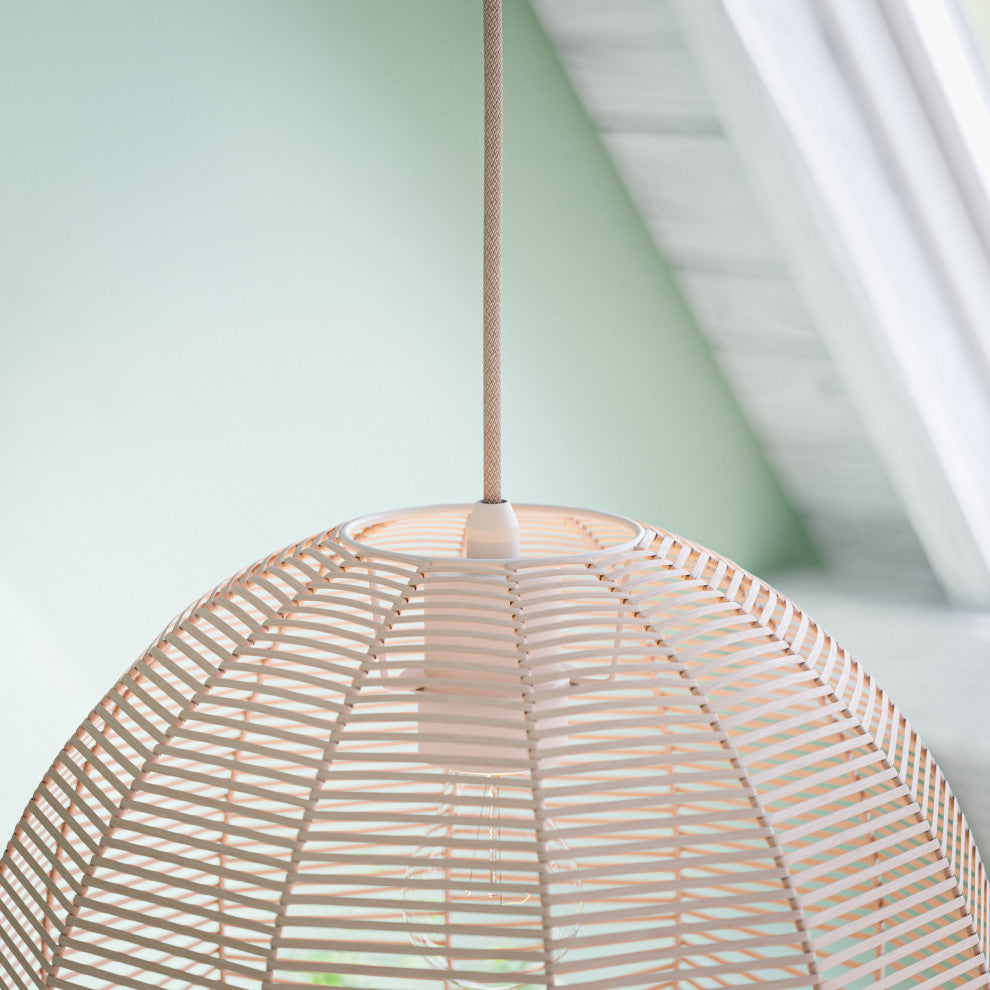 Kenroy 94179RAT 1-Light Pendant, Noel Collection, Rattan Finish