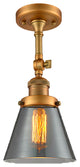 Franklin Restoration Small Cone 1 Light Semi-Flush Mount, Brushed Brass, Plated