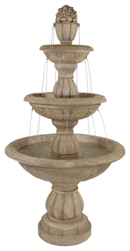 Sunnydaze 3-Tier Cornucopia Outdoor Backyard Garden Water Fountain, 61"