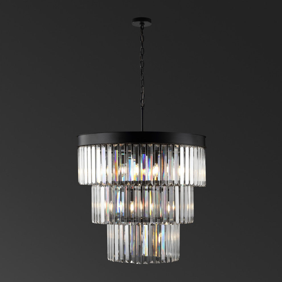 Safavieh Couture Coulette 3 Tier Crystal Chandelier Black
