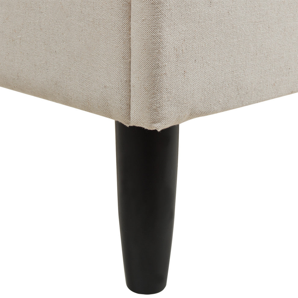 Aspen Modern Vertical Tufted Upholstered Platform Bed, Light Beige Linen, King