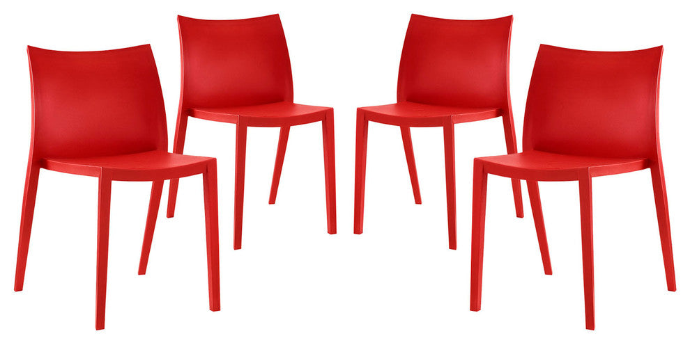 Modern Red Gallant Dining Side Chair Set of 4