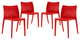 Modern Red Gallant Dining Side Chair Set of 4