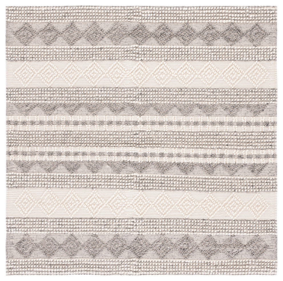 Safavieh Couture Natura Collection NAT102 Rug, Gray/Ivory, 11'x11' Square