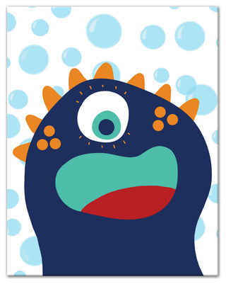 Blue Sea Monster 11x14 Canvas Wall Art