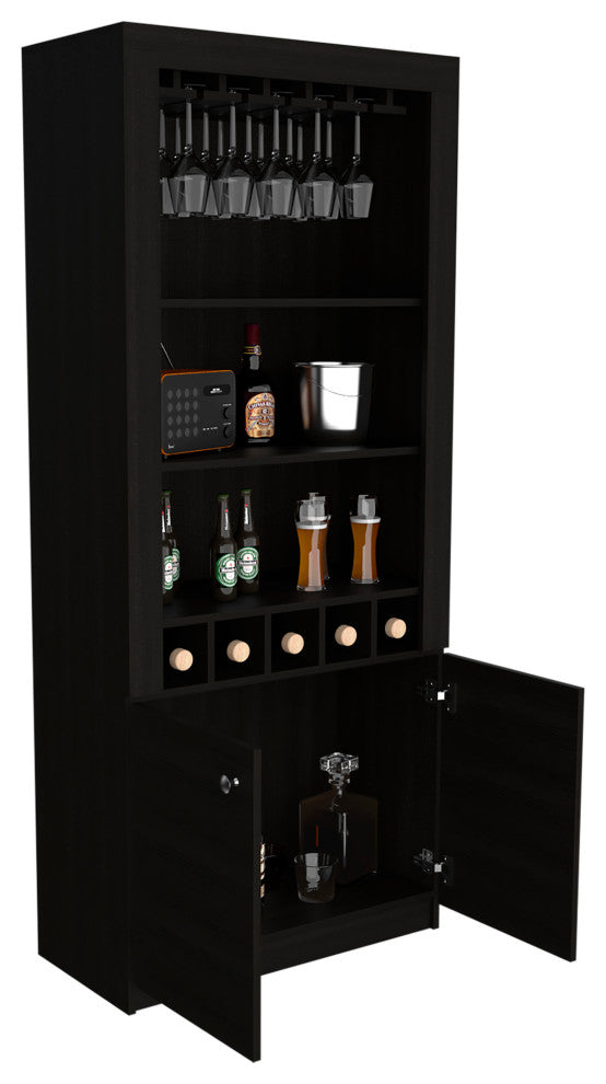 Dakota Bar Cabinet, Black Wengue