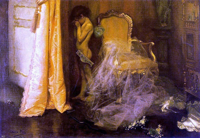Cecilio Pla y Gallardo Escena Interior, 18"x27" Gallery Wrapped Canvas Print