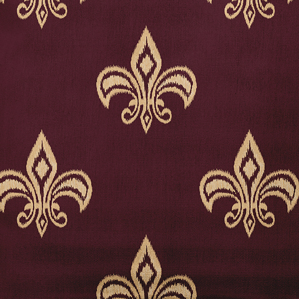 20" x 20" Fleur de Lis Indoor/Outdoor Polyester Throw Pillow, Pomegranate