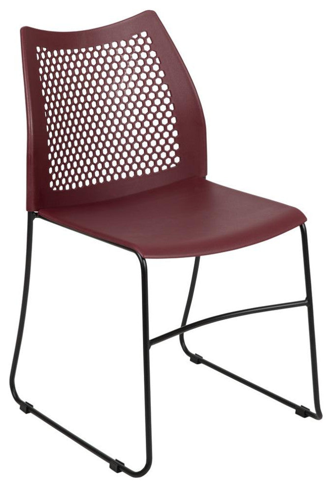 HERCULES Series 661 lb. Capacity Burgundy Stack Chair with Air-Vent Back and...