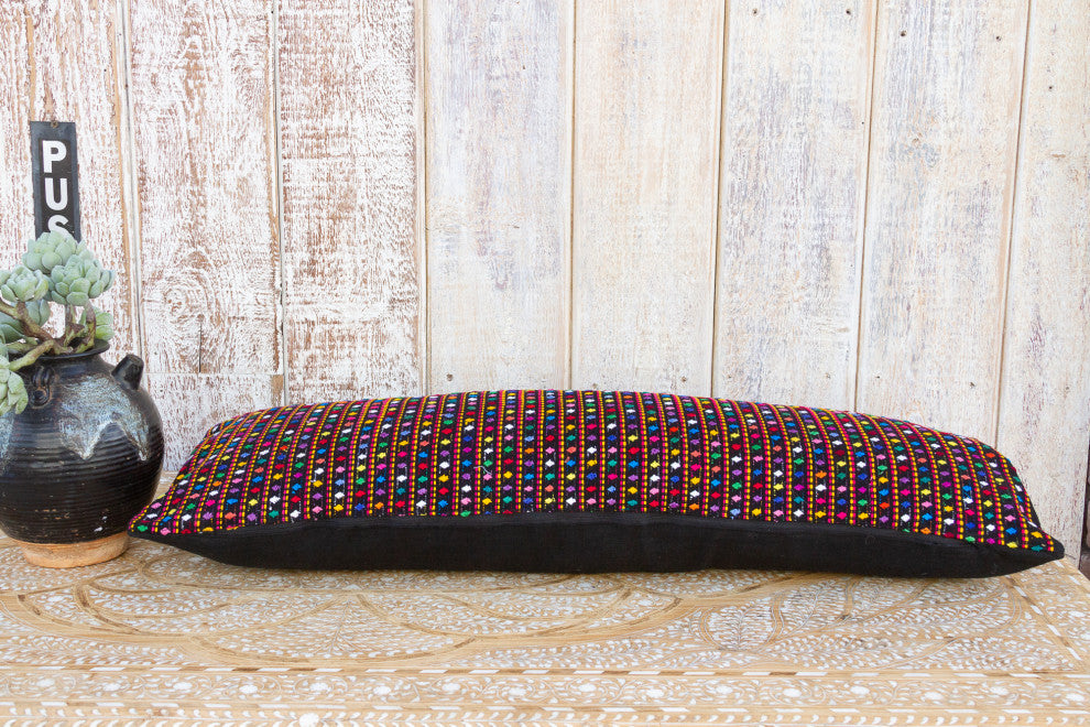 Long Vintage Mayan Brocade Yolotli Pillow