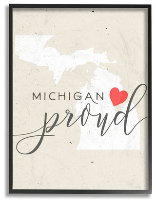 Michigan Proud, 11x14, Framed Giclee Texturized Art