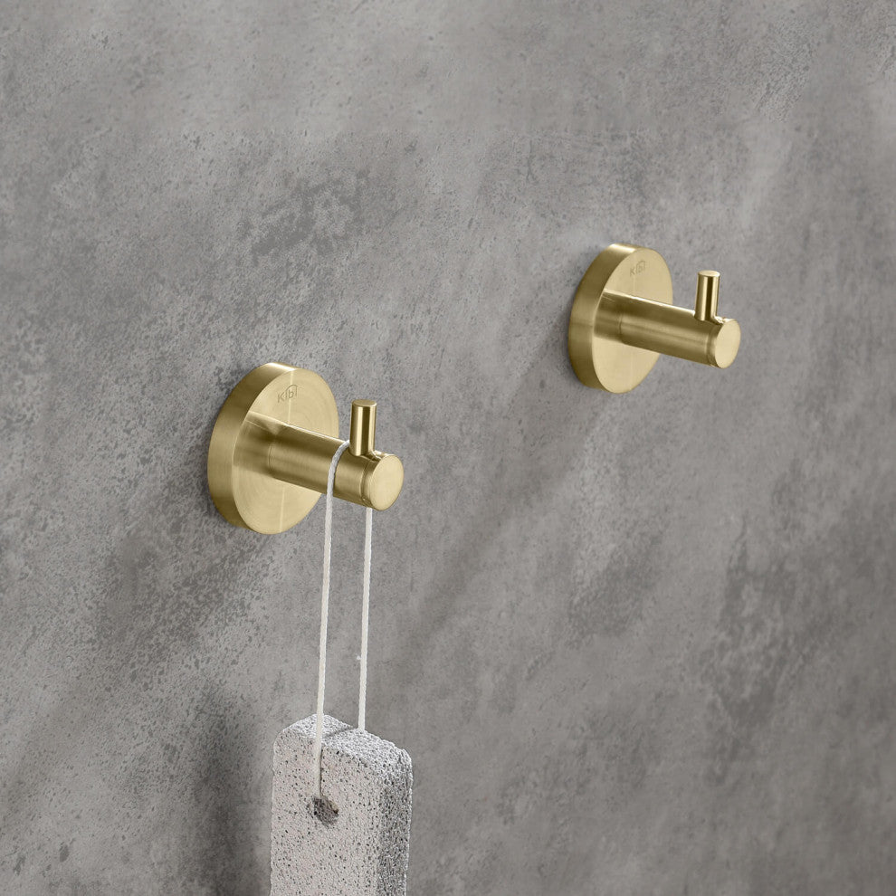 Circular Bathroom Robe Hook KBA1401, Brush Gold