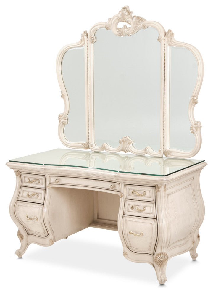 Platine de Royale Vanity & Mirror Set - Champagne