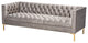 Davy Glam and Luxe Gray Velvet Gold Finished Sofa