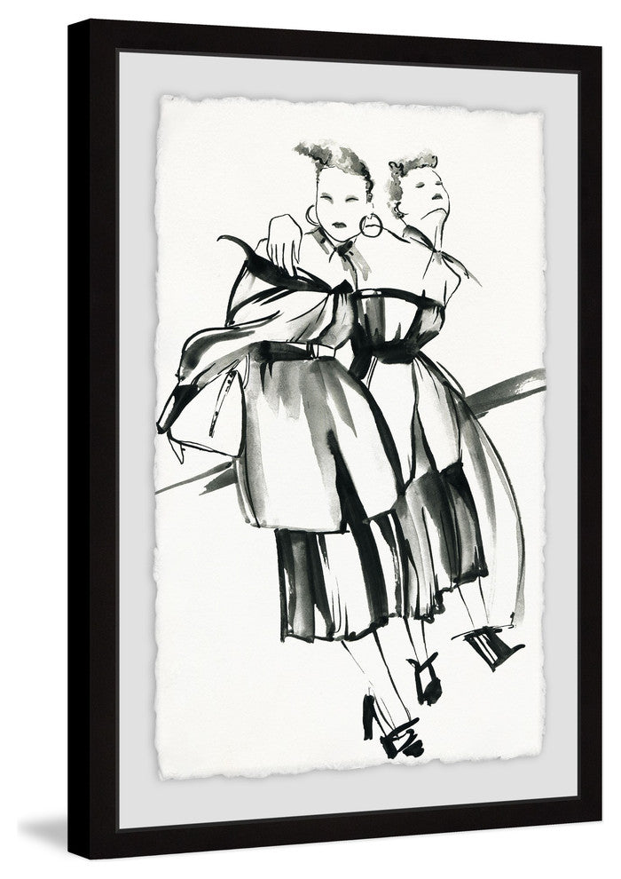 "Twin Fun" Framed Painting Print, 12"x18"