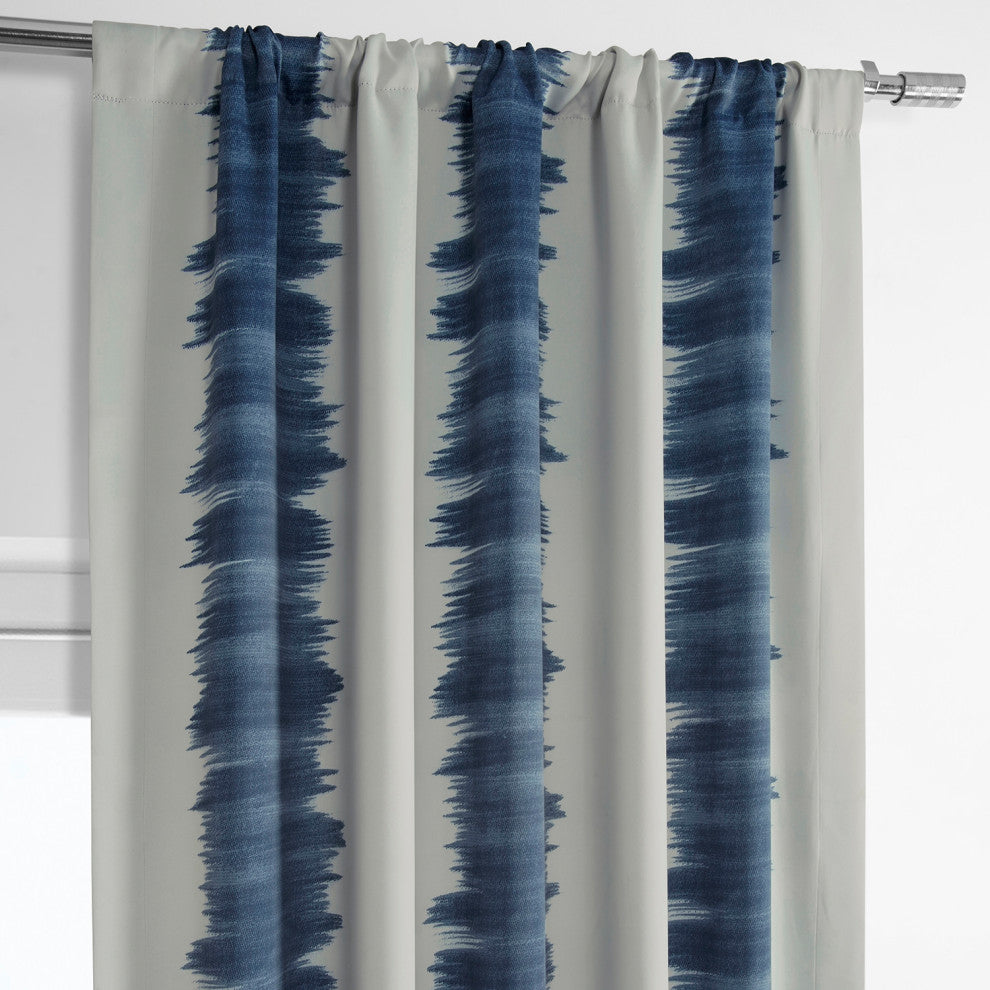 Flambe Blue Blackout Room Darkening Curtain, Set of 2, 50"x120"