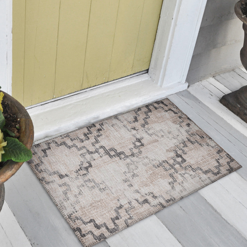 Indoor/Outdoor Sedona SN15 Stucco Machine Washable 1'8" x 2'6" Rug