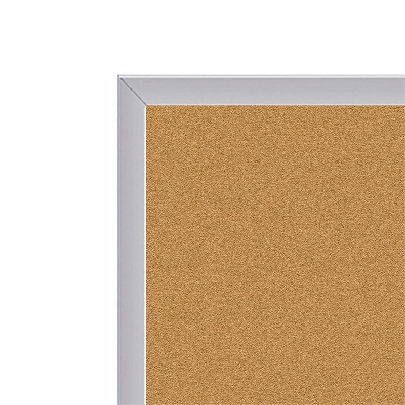 Ghent 36.5" x 60.5" Silver Aluminum Frame Natural Cork Bulletin Board