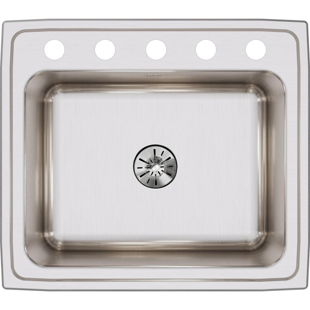 DLR252210PD5 Lustertone Classic Stainless Steel 25" Sink Perfect Drain 5 Holes