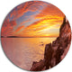 Bass Harbor Head Lighthouse Panorama, Seascape Round Metal Artwork, 36"
