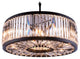 10 light 36 Inch Chandelier, Matte Black, 36, Silver Shade Grey