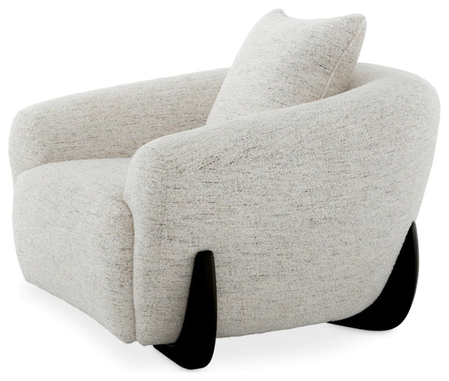 White Curved Lounge Chair, Eichholtz Siderno