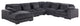 Nadine 155.5"W Dark Gray Corduroy Modular Corner Sectional Left-Facing Chaise
