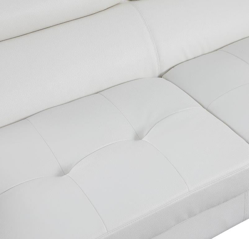 Brooklyn White Leather Air Sectional Right Arm Facing