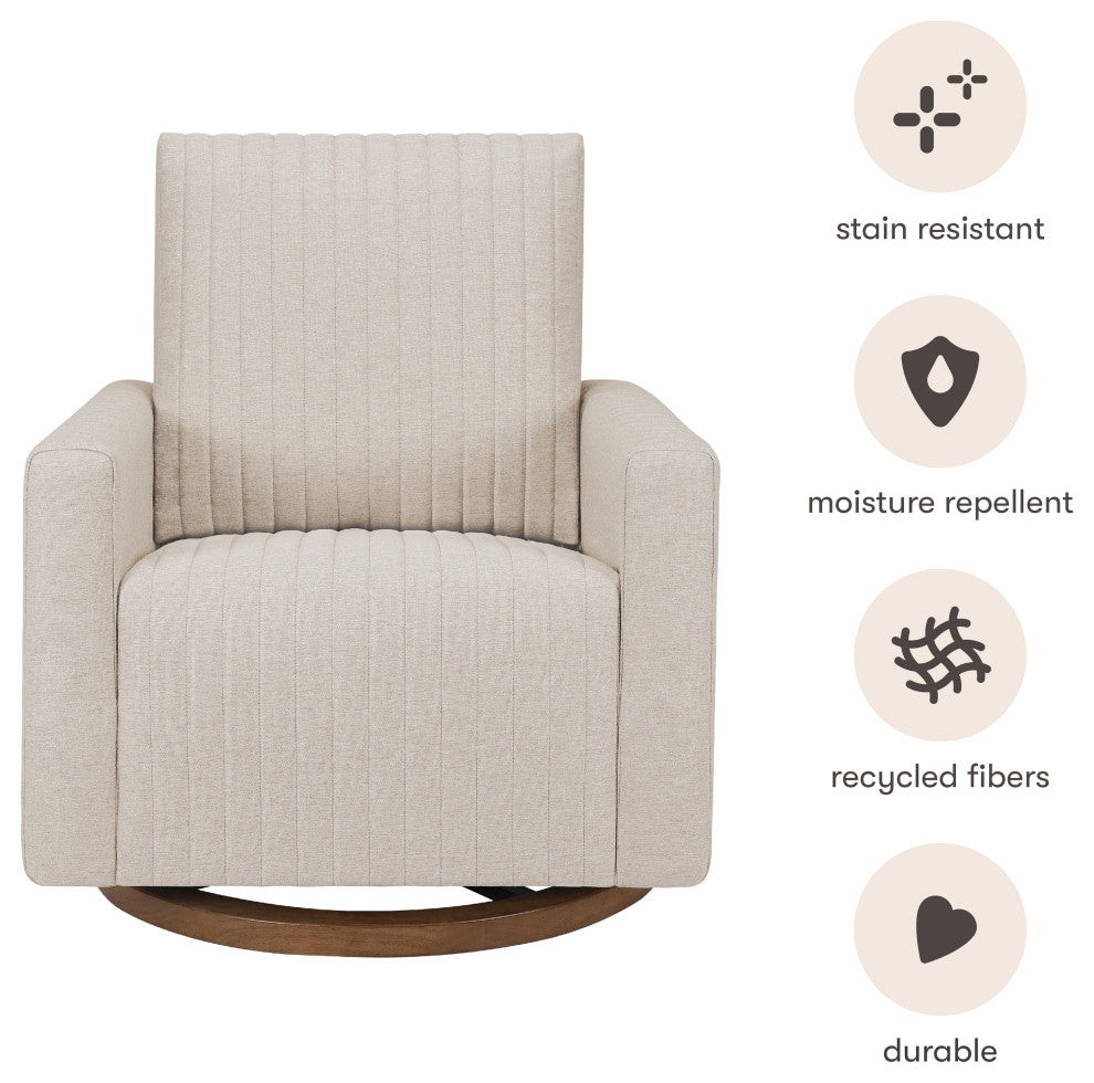 Poe Channeled Swivel Glider, Water Repellent and Stain Resistant, Performance Beach Eco-Weave