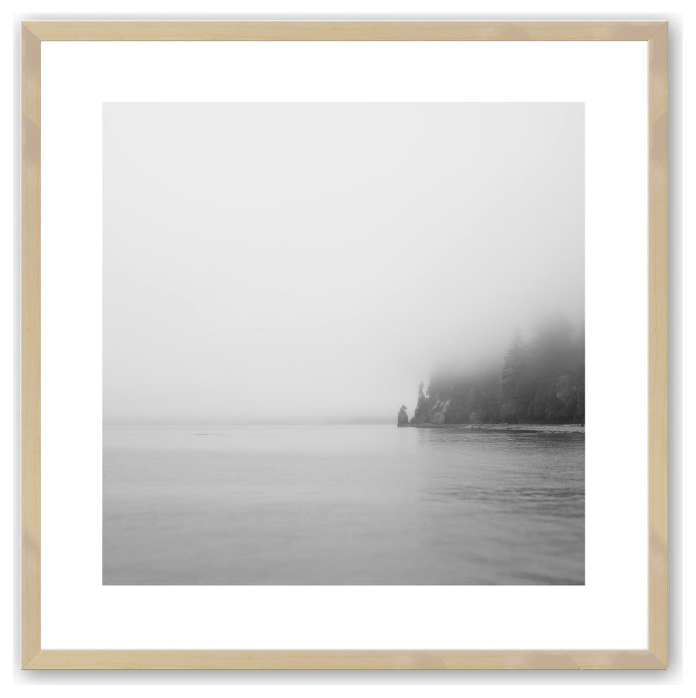 Raw Maple 20" x 20" Foggy Coast Framed Print