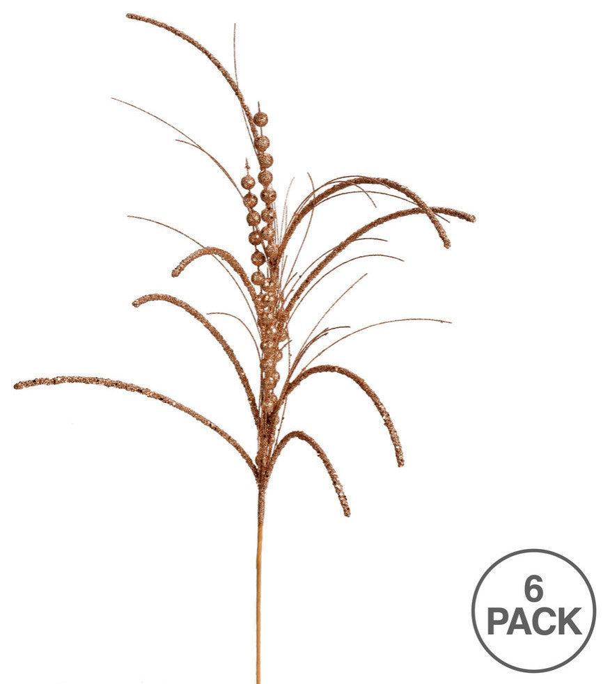Glitter Harvest Aritificial Christmas Spray , Rose Gold, 29"