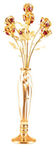 24K Gold Dipped Crystal Studded Rose Bouquet With Vase
