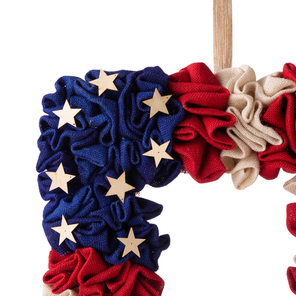 19.25"L Americana Squared Fabric Wreath