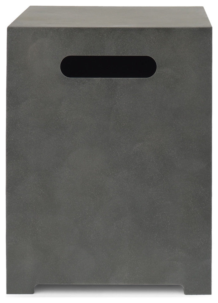 Hemmingway Outdoor Round Fire Pit With Tank Holder, Concrete Finish