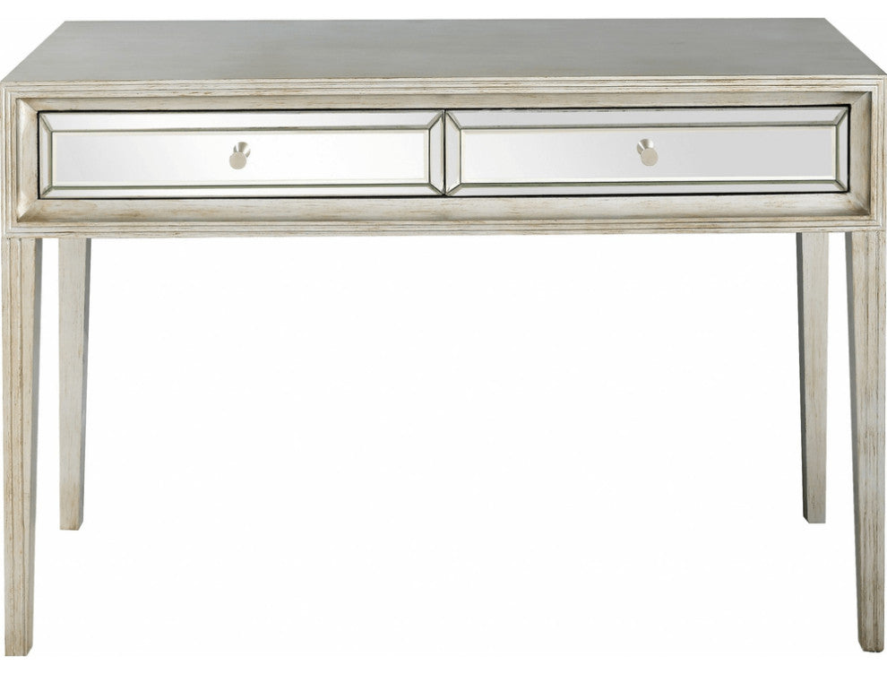 Antiqued Silver Finish Console Table