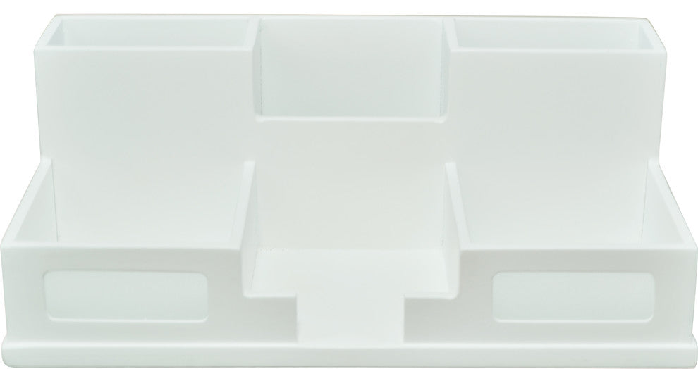 Desk Organizer with Smart Phone Holder, White