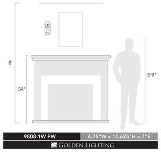 Golden Lighting 9808-1W Seaport 11" Tall Bathroom Sconce - Brushed Champagne