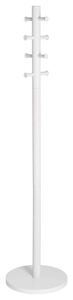 Pillar Coat Rack, White Wood
