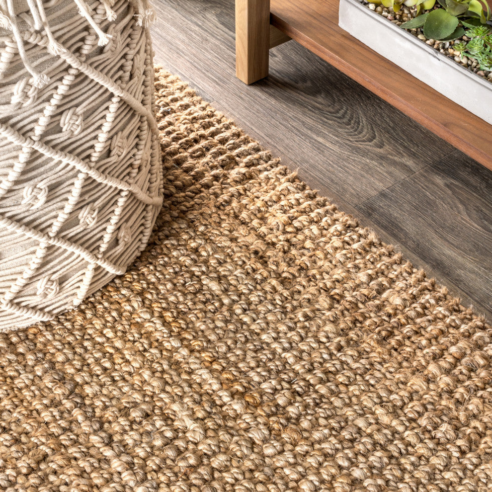 Para Hand Woven Area Rug, Natural, 7' Square