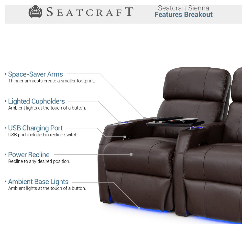 Seatcraft Sienna, Brown, Row of 4