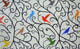 "The Hummingbirds" Mosaic Pattern Artwork, 72"x42"
