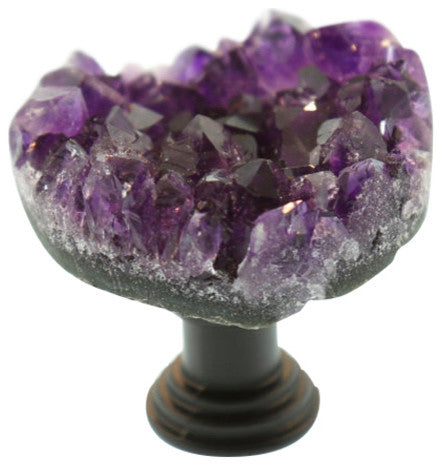 Dark Amethyst Stone Knob
