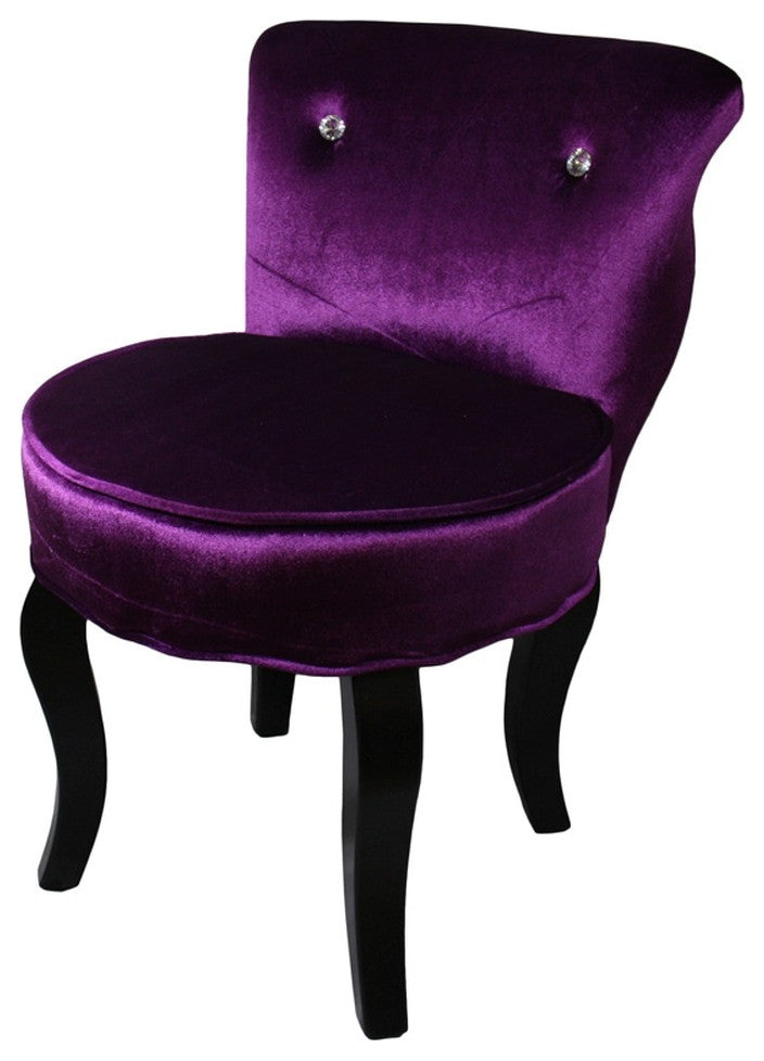 Modern Glam Purple Bling Micro Suede Accent Chair
